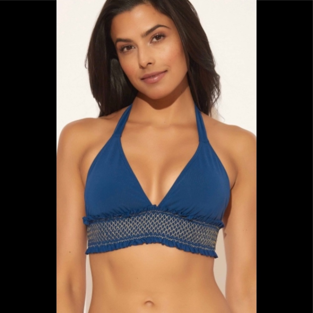 Bleu Rod Beattie Halter V-Neck Bikini Swim Top NWT